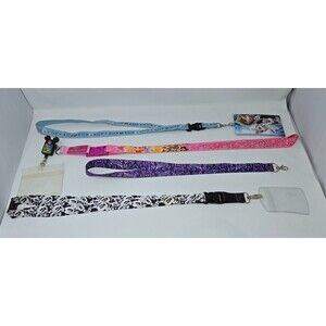 Disneyland Tour Pin Collector Frozen Princess Mickey Mouse Lanyard Set of 4